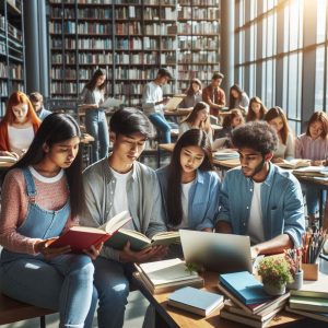 self-study in the library