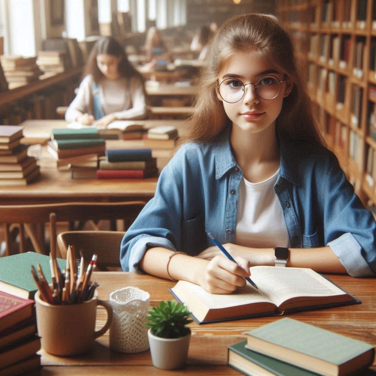 self-study in the library