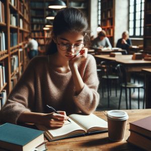 self-study in the library
