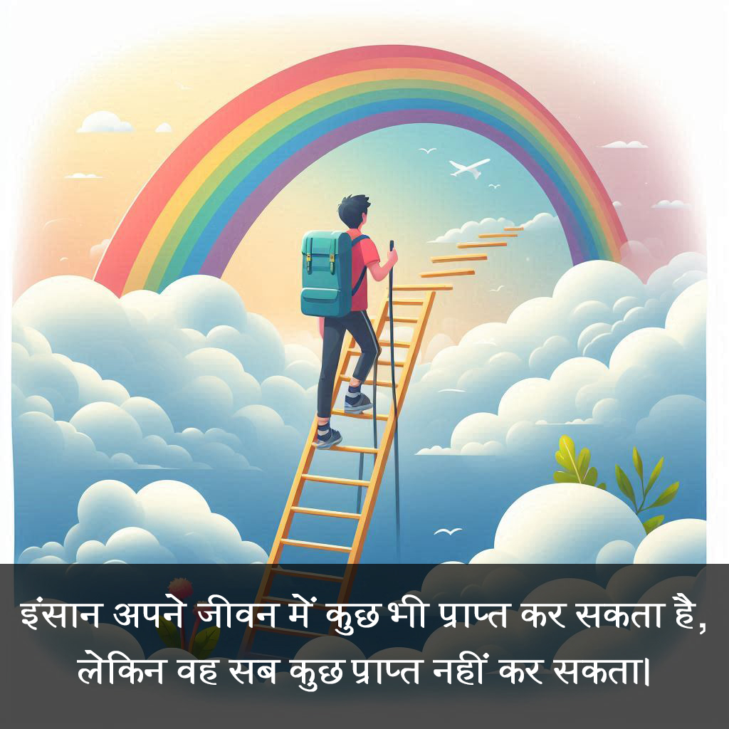 इंसान अपने जीवन में कुछ भी प्राप्त कर सकता है, लेकिन वह सब कुछ प्राप्त नहीं कर सकता।
