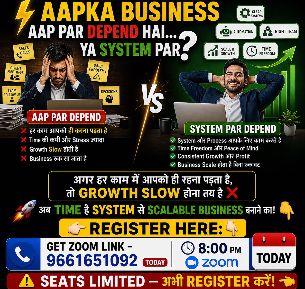 Aapka Business aap par depend hai… ya system par?